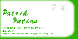 patrik matias business card